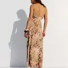 Animal Print Tulle Midi Dress