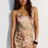 Animal Print Tulle Midi Dress