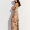 Animal Print Tulle Midi Dress
