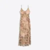 Animal Print Tulle Midi Dress