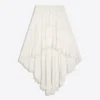 Asymmetric Long Skirt with Lace Trim