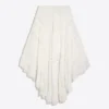 Asymmetric Long Skirt with Lace Trim