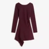 Asymmetric Long Sleeve Mini Dress with a Flared Hem – Dresses and Jumpsuits