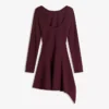 Asymmetric Long Sleeve Mini Dress with a Flared Hem – Dresses and Jumpsuits