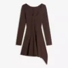 Asymmetric Long Sleeve Mini Dress with a Flared Hem – Dresses and Jumpsuits