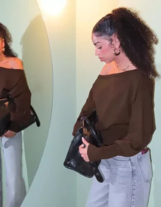 Asymmetric Ribbed Hem Sweater