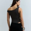 Asymmetric Ruched Strappy Bodysuit Asymmetric Ruched Strappy Bodysuit