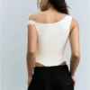 Asymmetric Ruched Strappy Bodysuit Asymmetric Ruched Strappy Bodysuit