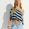 Asymmetric Striped Sweater