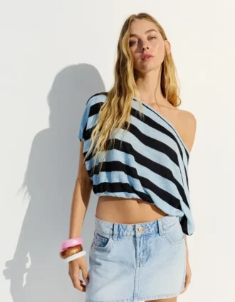 Asymmetric Striped Sweater