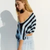 Asymmetric Striped Sweater