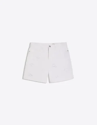 Baggy Embroidered Denim Bermuda Shorts