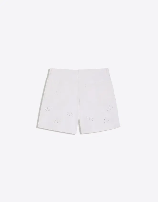 Baggy Embroidered Denim Bermuda Shorts Baggy Embroidered Denim Bermuda Shorts