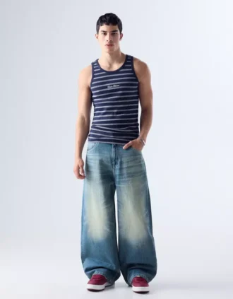 Baggy Jeans with Back Buckle – Jeans