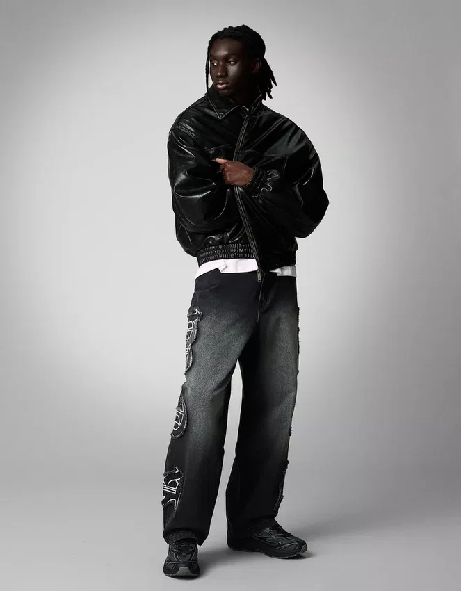 Baggy Jeans with Patch – Jeans – Men Baggy Jeans with Patch – Jeans – Men