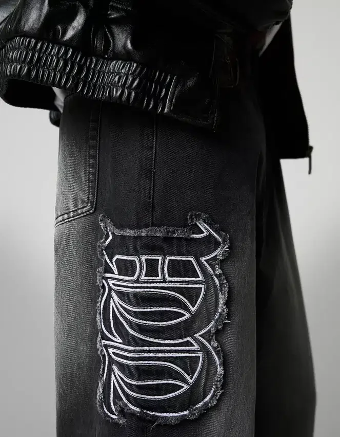 Baggy Jeans with Patch – Jeans – Men Baggy Jeans with Patch – Jeans – Men