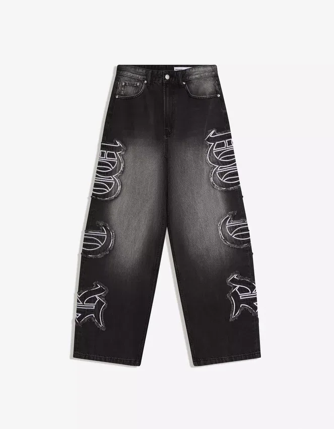 Baggy Jeans with Patch – Jeans – Men Baggy Jeans with Patch – Jeans – Men
