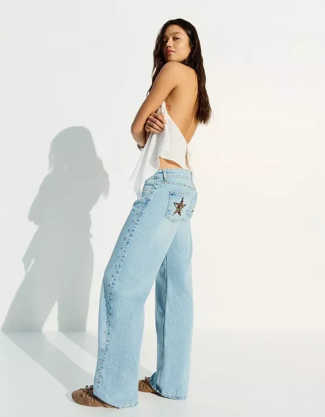 Baggy Jeans with Star Studs – Pants Baggy Jeans with Star Studs – Pants