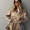 Balloon Effect Cropped Trench Coat Balloon Effect Cropped Trench Coat