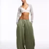 Balloon Fit Plush Trousers – Women
