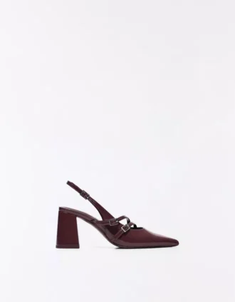 Block Heel Slingback Shoes with Buckles – Heeled Shoes