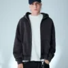 Boxy Fit Cropped Zip-Up Sweatshirt – Sweatshirts & Hoodies – Men