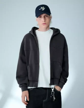 Boxy Fit Cropped Zip-Up Sweatshirt – Sweatshirts & Hoodies – Men