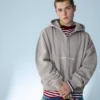 Boxy Fit Cropped Zip-Up Sweatshirt with Print – Sweatshirts & Hoodies