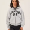 Boxy Fit Zip-Up Sweatshirt with Print – Sweatshirts & Hoodies