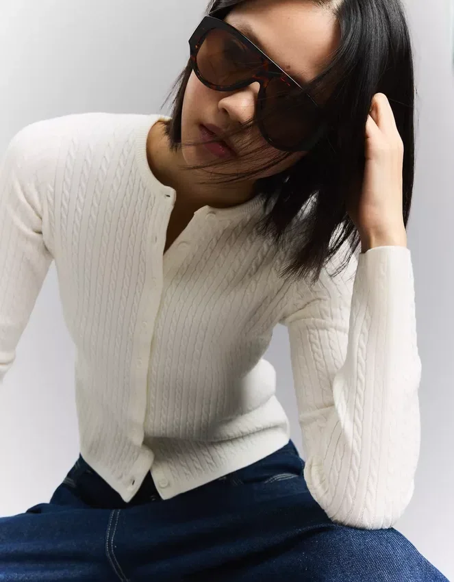 Braided Button-Up Cardigan – Sweaters and Cardigans Braided Button-Up Cardigan – Sweaters and Cardigans