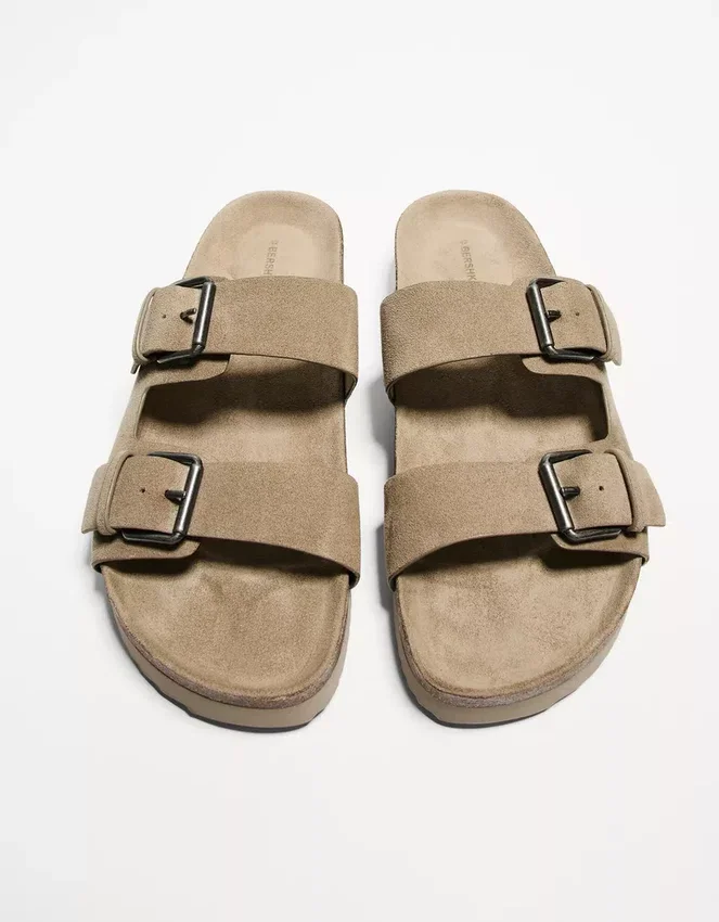 Buckled Flat Slider Sandals Buckled Flat Slider Sandals