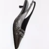 Buckled Slingback Kitten-Heel Shoes – Heeled Shoes