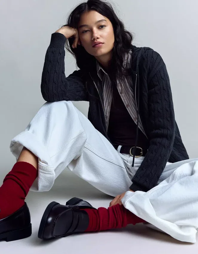 Cable Knit Zip-Up Cardigan – Sweaters and Cardigans Cable Knit Zip-Up Cardigan – Sweaters and Cardigans