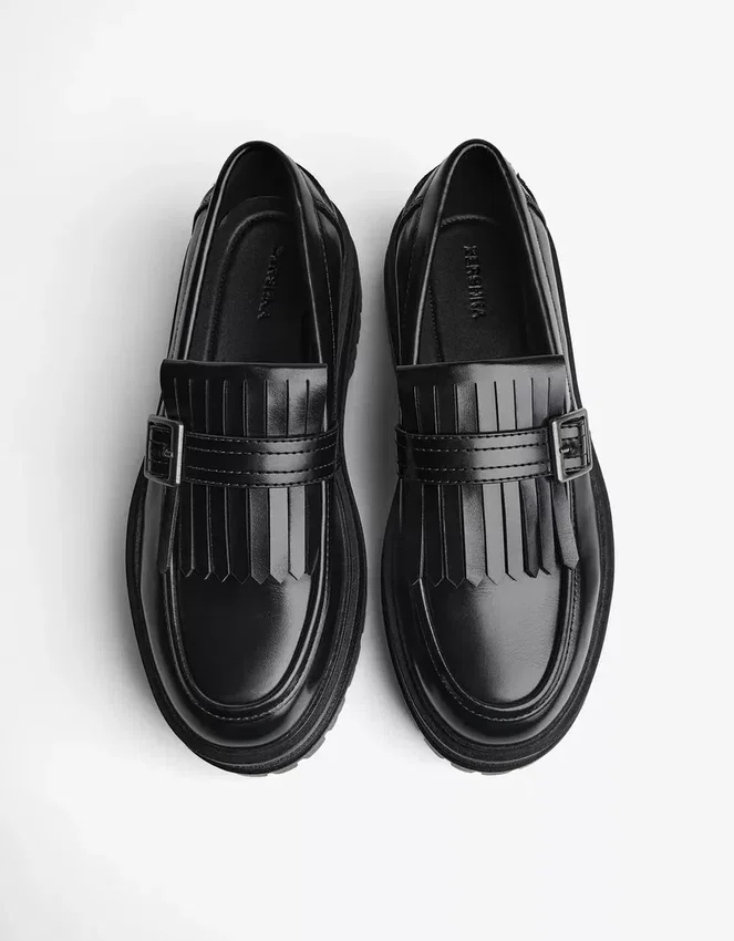 Chunky Sole Loafer with Buckle – Smart Shoes Chunky Sole Loafer with Buckle – Smart Shoes