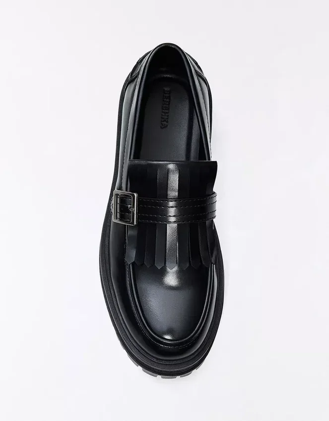 Chunky Sole Loafer with Buckle – Smart Shoes Chunky Sole Loafer with Buckle – Smart Shoes