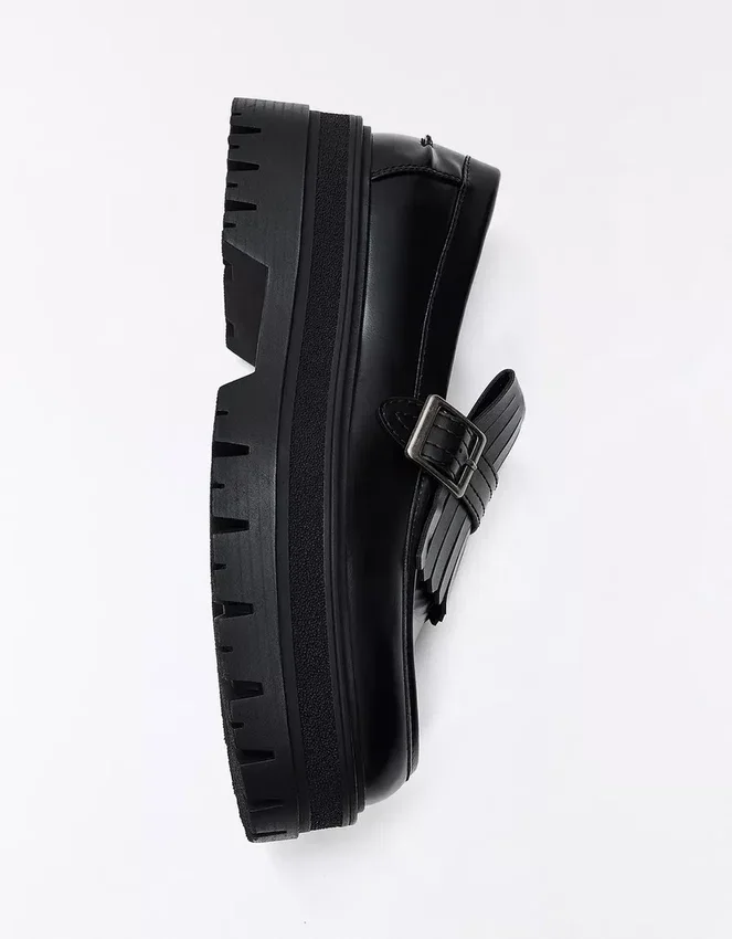 Chunky Sole Loafer with Buckle – Smart Shoes Chunky Sole Loafer with Buckle – Smart Shoes