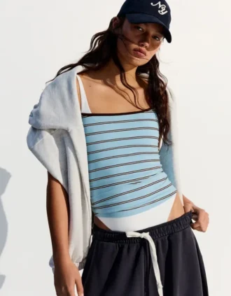 Contrast Striped Strappy Top