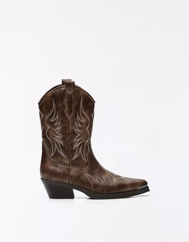 Cowboy Boot with Toe Detail – Ankle Boots Cowboy Boot with Toe Detail – Ankle Boots