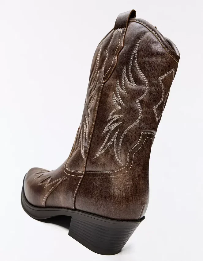 Cowboy Boot with Toe Detail – Ankle Boots Cowboy Boot with Toe Detail – Ankle Boots