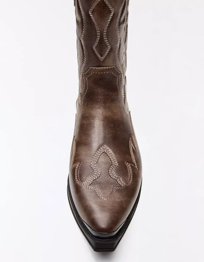 Cowboy Boot with Toe Detail – Ankle Boots Cowboy Boot with Toe Detail – Ankle Boots