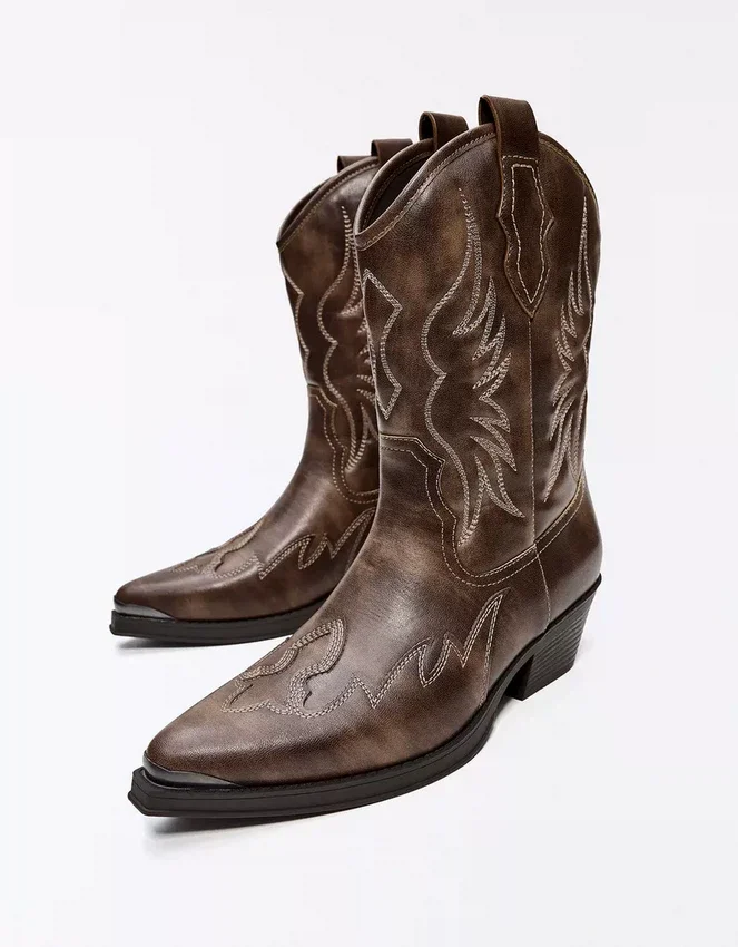 Cowboy Boot with Toe Detail – Ankle Boots Cowboy Boot with Toe Detail – Ankle Boots