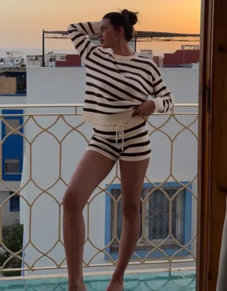 Crew Neck Striped Sweater
