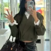 Cropped Balloon-Effect Trench Coat Cropped Balloon-Effect Trench Coat