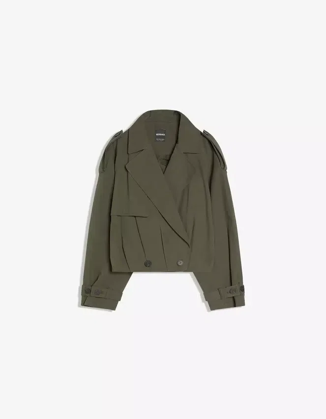 Cropped Balloon-Effect Trench Coat – Jackets and Trench Cropped Balloon-Effect Trench Coat – Jackets and Trench