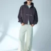 Cropped Boxy Fit Zip-Up Sweatshirt with Print – Sweatshirts & Hoodies