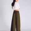 Darted Trousers with Turn-Up Waist
