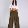 Darted Trousers with Turn-Up Waist