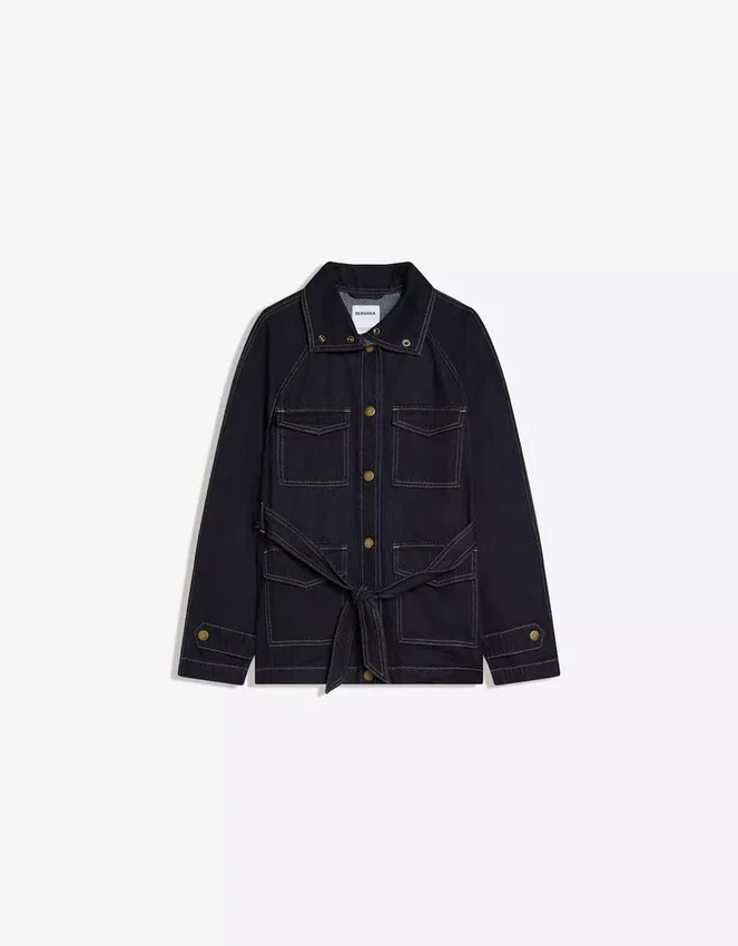 Denim Jacket with Belt Denim Jacket with Belt
