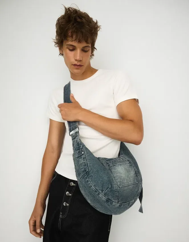 Denim Shoulder Bag – Accessories – Men Denim Shoulder Bag – Accessories – Men