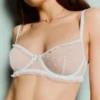 Dotted Mesh Bra with Underwire